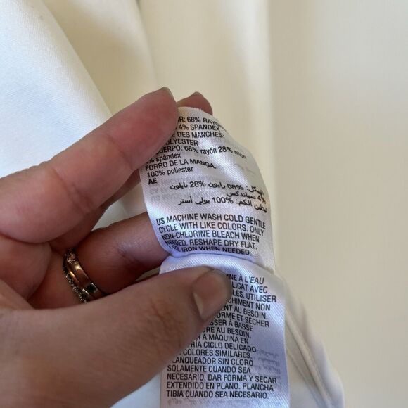 On 34th White Blazer Longline Stretch Knit One Button Unlined Size Large - Picture 10 of 13